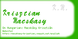 krisztian macskasy business card